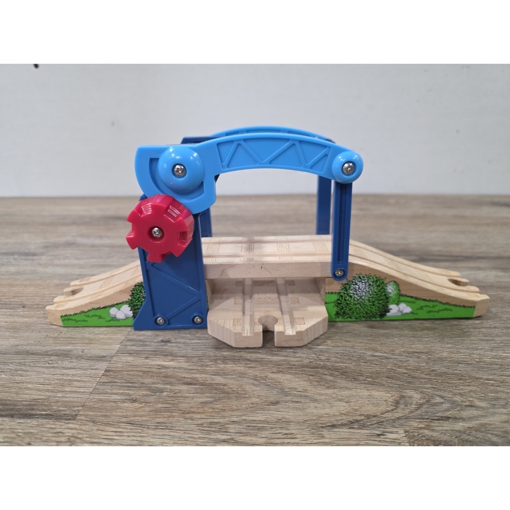 2004 Gullane Thomas and Friends Wooden Railway Blue Sling Draw Bridge